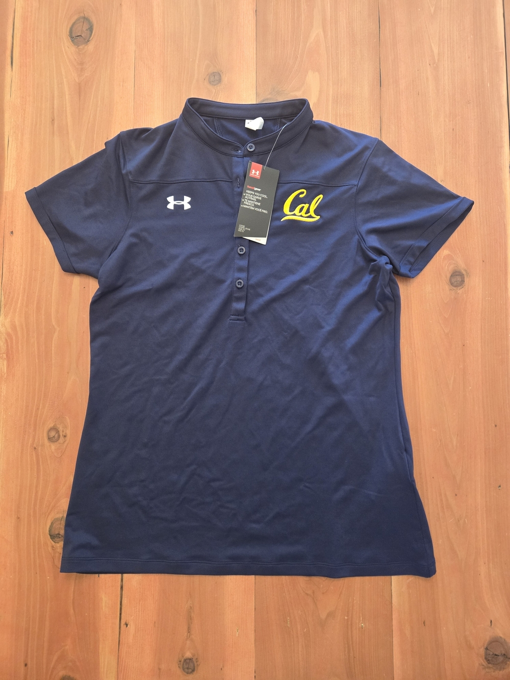 Womens Under Armour Heat Gear Blue Shirt- California Golden Bears - Size S - NWT